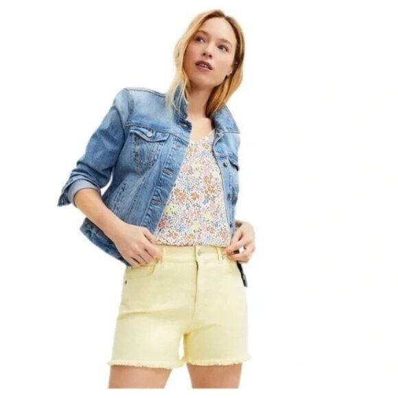 Loft Yellow Frayed Cut Off Jean Short - Picture 1 of 7